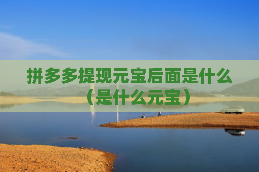拼多多提现元宝后面是什么（是什么元宝）